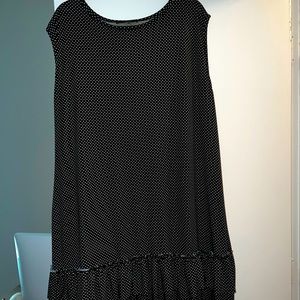 Black Polka Dot Ruffle Fit and Flare Dress